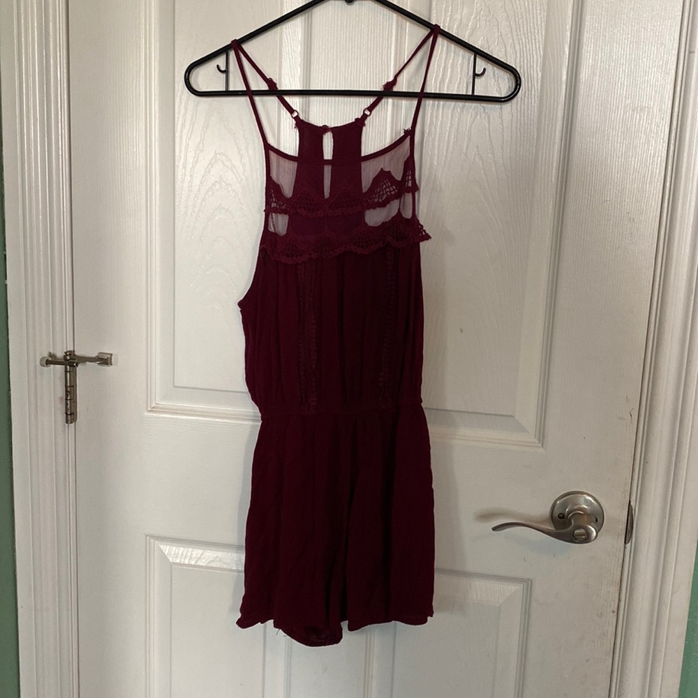 Burgundy Romper